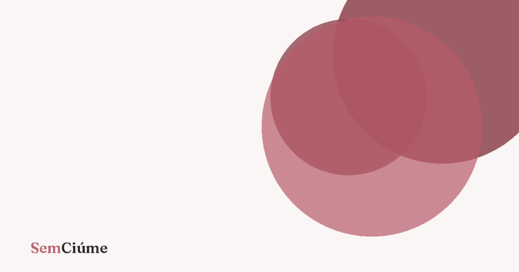 Capa ilustrativa sobre sinais de ciúme excessivo, em tons de rosé